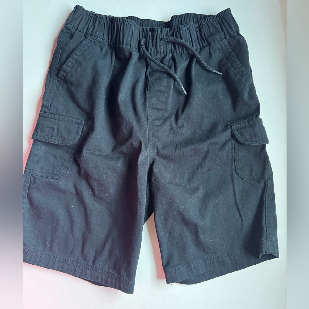 Kids Black Cargo Shorts Size 14/16